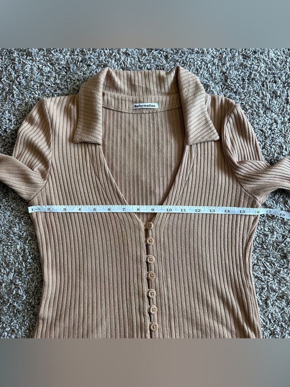 Reformation Ribbed Button-Front Top - Picture 7 of 8